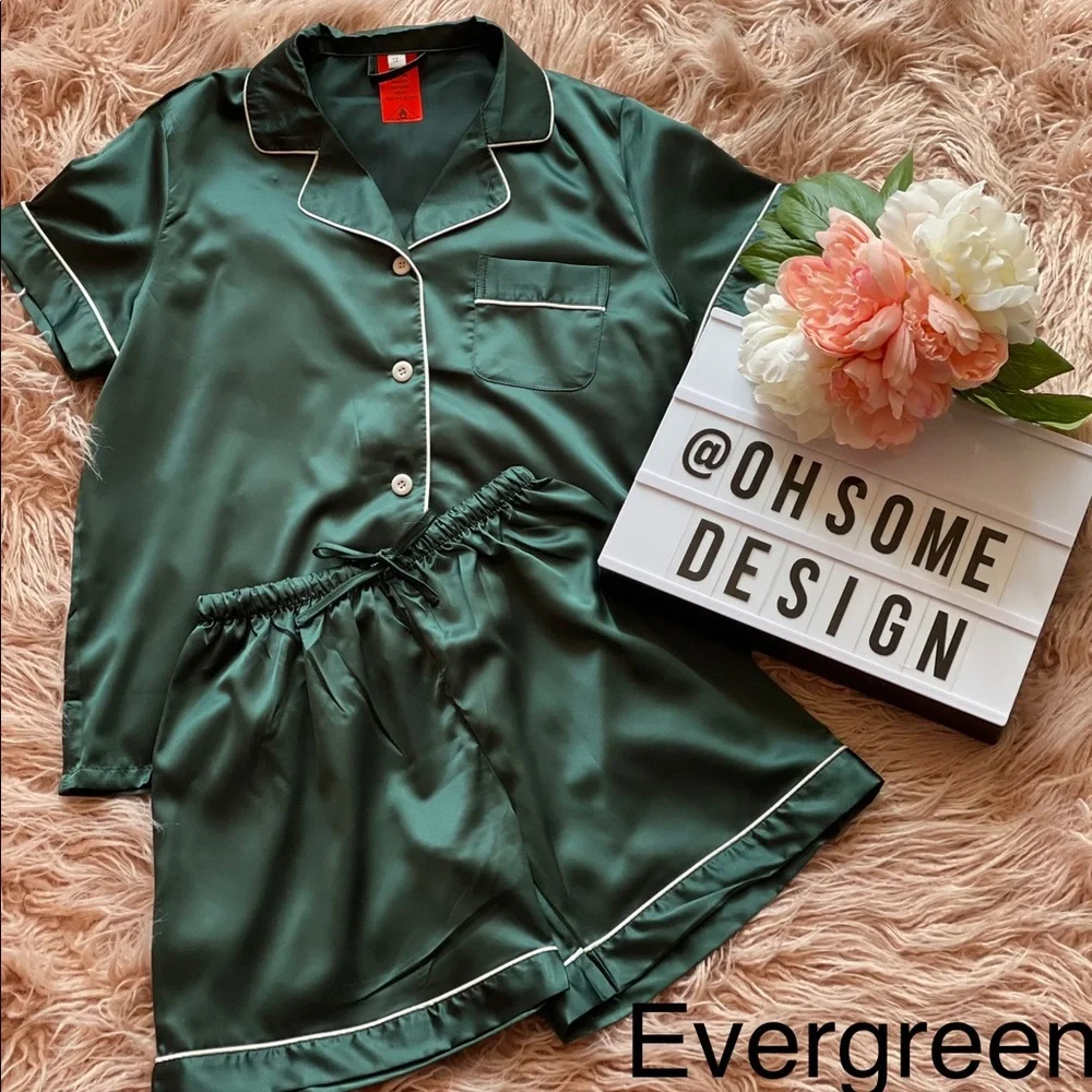BRAND NEW satin short pjs set different colours - Picture 6 of 10